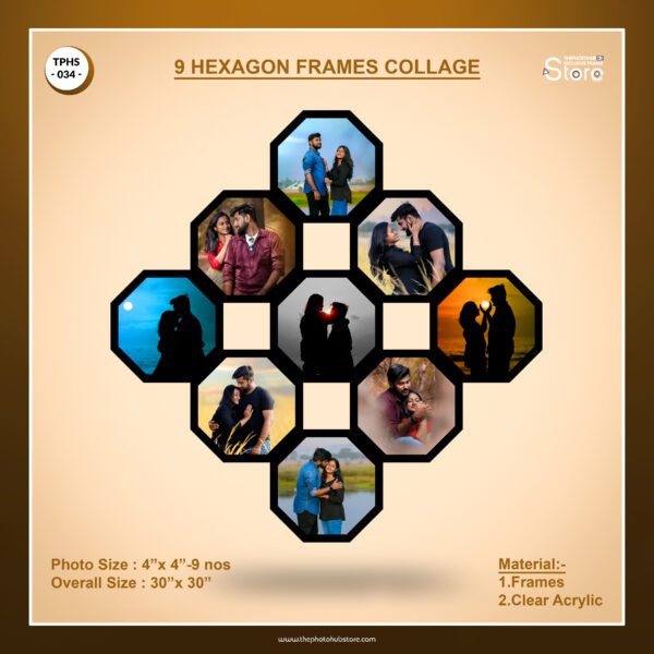 9 Hexagon Frame Collage