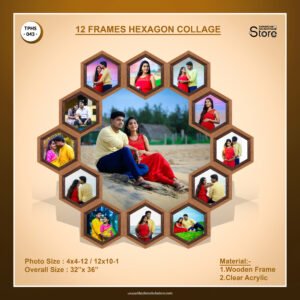 12 Frames Hexagon Collage