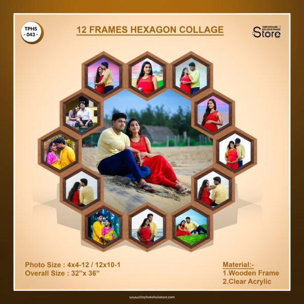 12 Frames Hexagon Collage