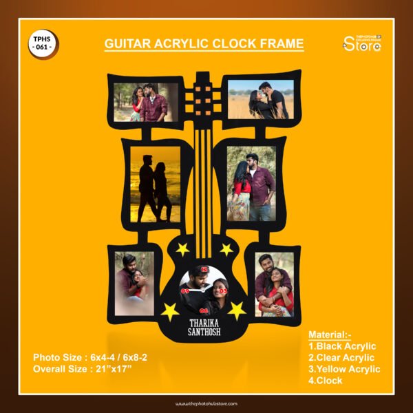 TPH Store - 061 Guitar Acrylic Clock Frame