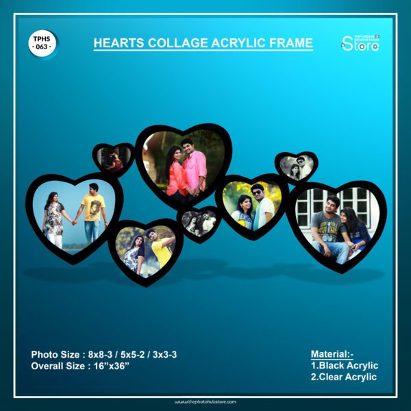 Hearts Collage Acrylic Frame