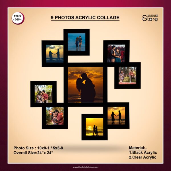 TPH Store - 069 9 Photos Acrylic Collage Frame