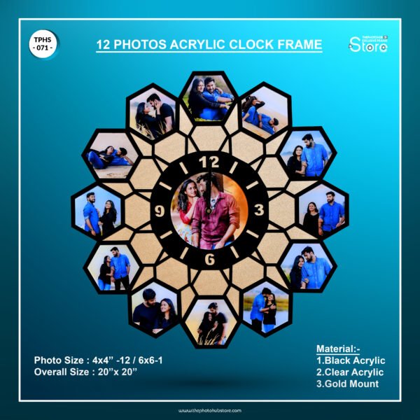 TPH Store - 071 12 Photos Acrylic Clock Frame