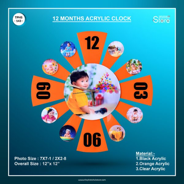 12 Months Acrylic Clock