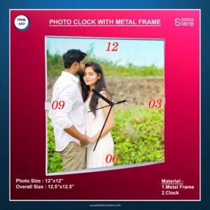 Photo Clock With Metal Frame