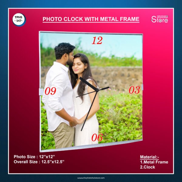 TPH Store - 147 Photo Clock With Metal Frame