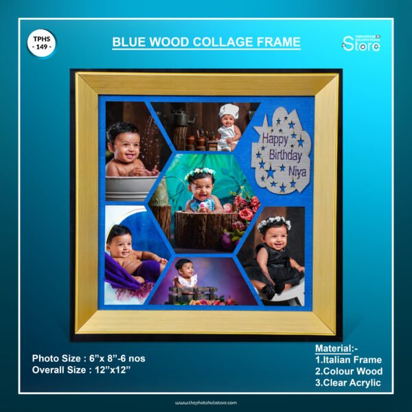 TPH Store - 149 Blue Wood Collage Frame