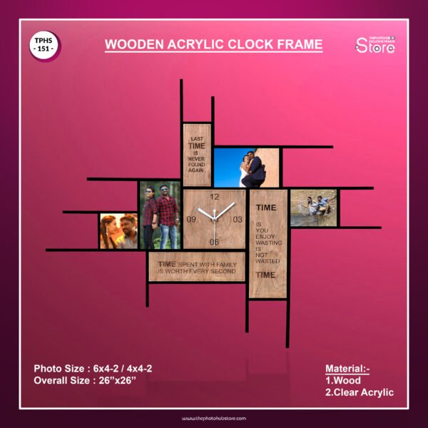 TPH Store - 151 Wooden Acrylic Clock Frame