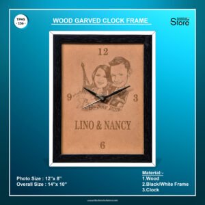 Wooden Graved Clock Frame