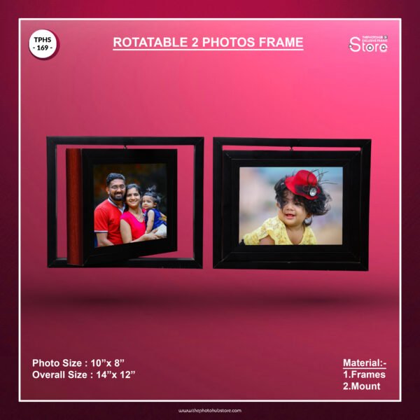 Rotatable 2 Photos Frame